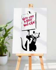 After Hover: Banksy Hip Hop Ratte - Modern Street-Art Mit Message- Kunstdruck Klein bis Groß XXL - Geschenk Wohnzimmer, Schlafzimmer