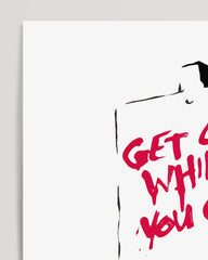 After Hover: Banksy Hip Hop Ratte - Modern Street-Art Mit Message- Kunstdruck Klein bis Groß XXL - Geschenk Wohnzimmer, Schlafzimmer