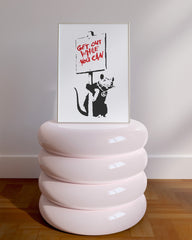 After Hover: Banksy Hip Hop Ratte - Modern Street-Art Mit Message- Kunstdruck Klein bis Groß XXL - Geschenk Wohnzimmer, Schlafzimmer