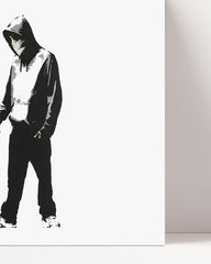 After Hover: Banksy Keith Haring - Bellender Hund, Pop-Art Modern Street-Art, Kunstdruck Klein bis Groß XXL - Wohnzimmer, Schlafzimmer