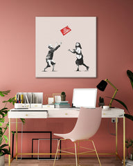 After Hover: Banksy Kinder Spielen Mit Verbotsschild, Pop-Art Modern Street-Art - Kunstdruck Klein bis Groß XXL - Geschenk