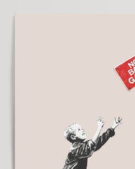 After Hover: Banksy Kinder Spielen Mit Verbotsschild, Pop-Art Modern Street-Art - Kunstdruck Klein bis Groß XXL - Geschenk