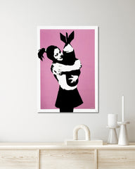 After Hover: Banksy Mädchen - Pop-Art Modern Street-Art - Moderner Kunstdruck Klein bis Groß XXL, Geschenk, Wohnzimmer, Schlafzimmer