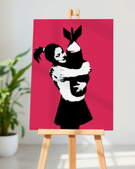 After Hover: Banksy Mädchen - Pop-Art Modern Street-Art - Moderner Kunstdruck Klein bis Groß XXL, Geschenk, Wohnzimmer, Schlafzimmer