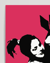 After Hover: Banksy Mädchen - Pop-Art Modern Street-Art - Moderner Kunstdruck Klein bis Groß XXL, Geschenk, Wohnzimmer, Schlafzimmer