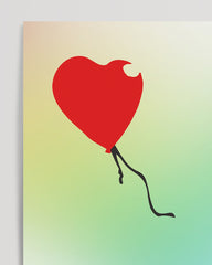After Hover: Banksy Mädchen mit Herz Luftballon in Pastellfarben - Street-Art Kunstdruck in vielen Größen