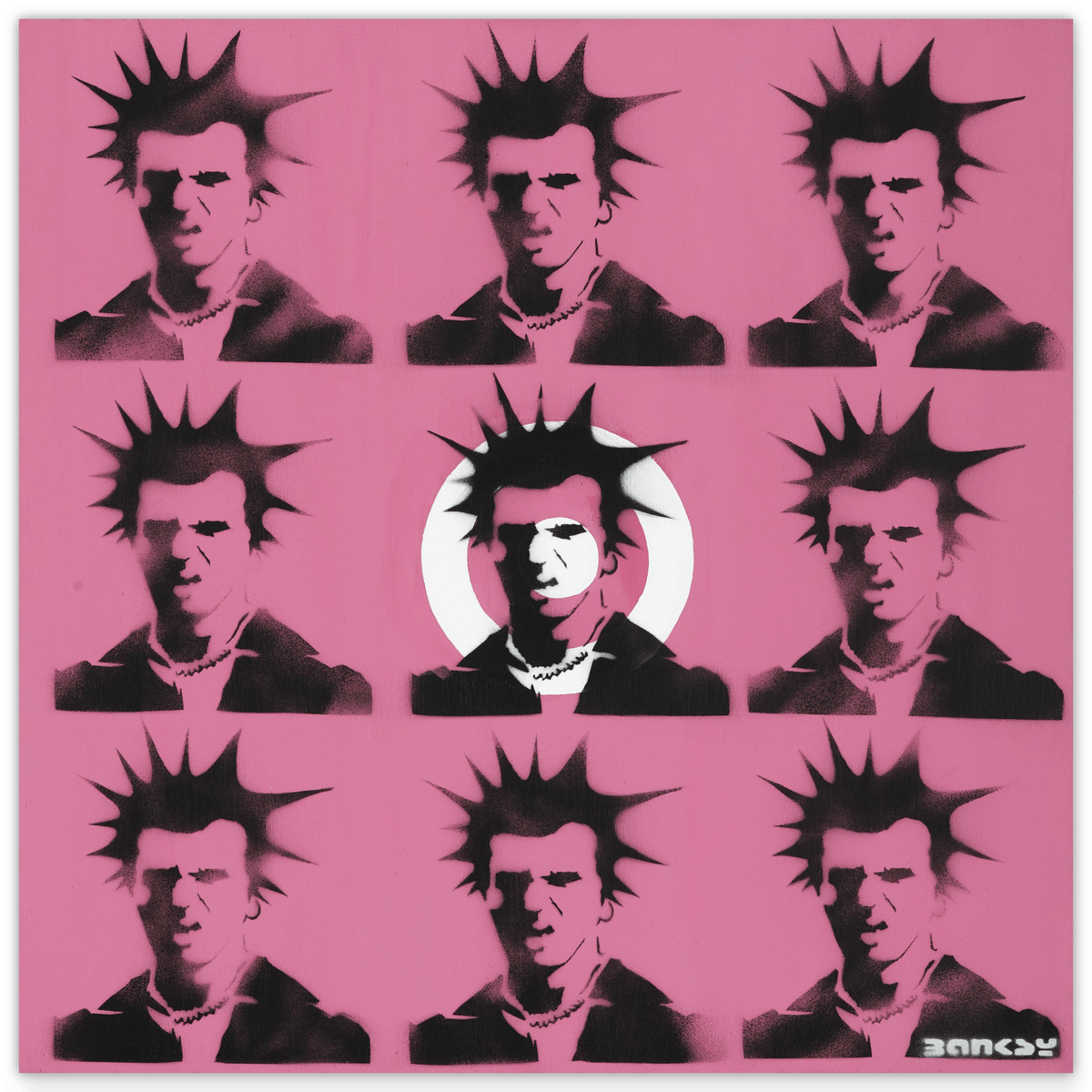 Banksy Punk - Andy Warhol Pop-Art Modern Street-Art - Moderner Kunstdruck Klein bis Groß XXL - Geschenk Wohnzimmer, Schlafzimmer
