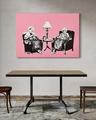 After Hover: Banksy Punk Oma - Graffiti Modern Street-Art Marketing - Moderner Kunstdruck Klein bis Groß XXL