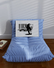 After Hover: Banksy Street-Art Leopard Barcode - Konsum-Kritik Globalisierung, Moderner Kunstdruck Canvas - Wohnzimmer, Inneneinrichtung Deko