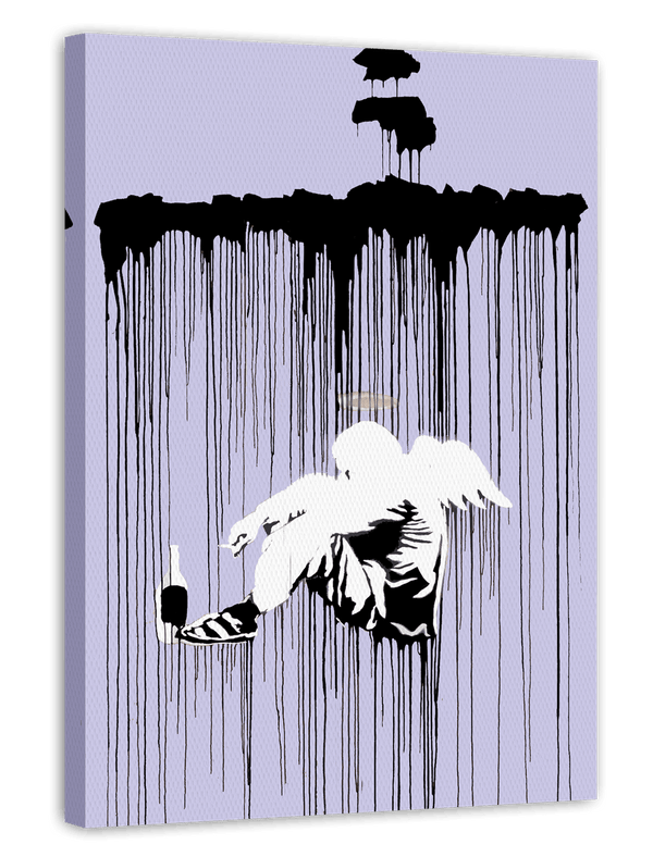 Graffiti Engel, Street-Art Banksy Klimaschutz - Moderner Kunstdruck Canvas - Wohnzimmer, Inneneinrichtung Deko