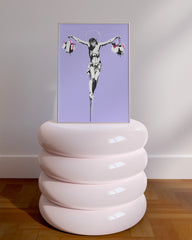 After Hover: Jesus - Konsumkritik, Street-Art Banksy - Moderner Kunstdruck - Perfekte als Geschenk, Wohnzimmer, Inneneinrichtung Deko