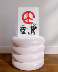 After Hover: Peace Frieden - Sozialkritik Street-Art Banksy - Moderner Kunstdruck Canvas - Perfekte als Geschenk, Wohnzimmer, Inneneinrichtung Deko