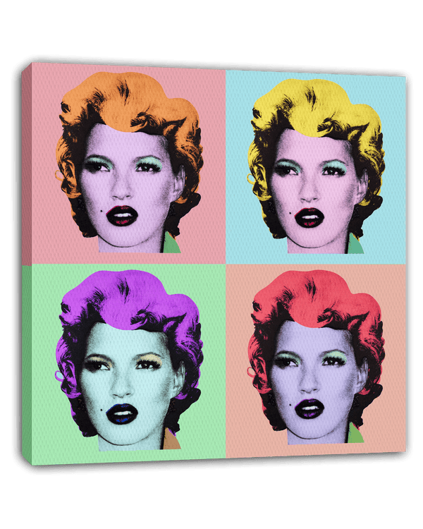Pop-Art Kate Moss Meats Marilyn Monroe - Banksy Inspiriert von Andy Warhol, Street-Art - Moderner Kunstdruck Canvas
