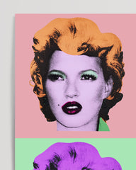 After Hover: Pop-Art Kate Moss Meats Marilyn Monroe - Banksy Inspiriert von Andy Warhol, Street-Art - Moderner Kunstdruck Canvas