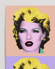 After Hover: Pop-Art Kate Moss meets Marilyn Monroe - Banksy Inspiriert von Andy Warhol, Street-Art - Moderner Kunstdruck Canvas