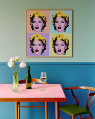 After Hover: Pop-Art Kate Moss meets Marilyn Monroe - Banksy Inspiriert von Andy Warhol, Street-Art - Moderner Kunstdruck Canvas