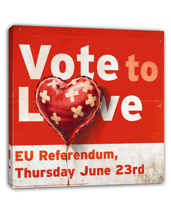 Wählen für Liebe - Brexit Referendum EU - Herz Street-Art Banksy - Moderner Kunstdruck - Perfekte als Geschenk, Wohnzimmer