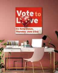 After Hover: Wählen für Liebe - Brexit Referendum EU - Herz Street-Art Banksy - Moderner Kunstdruck - Perfekte als Geschenk, Wohnzimmer