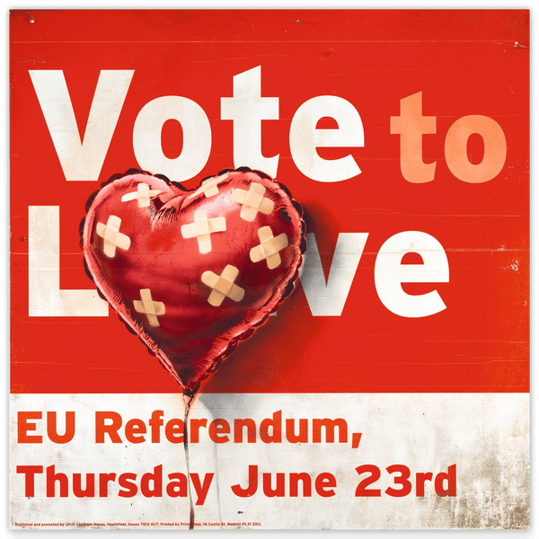 Wählen für Liebe - Brexit Referendum EU - Herz Street-Art Banksy - Moderner Kunstdruck - Perfekte als Geschenk, Wohnzimmer