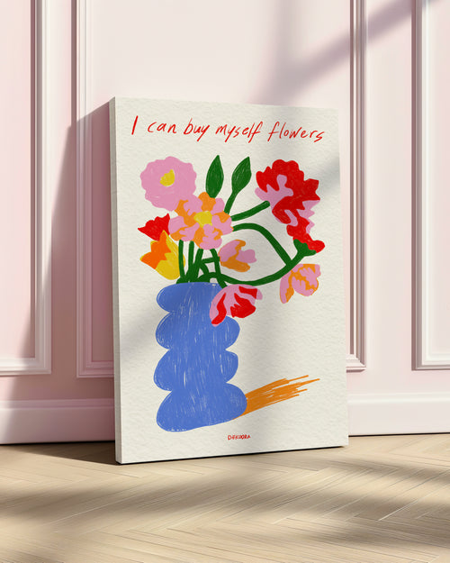 Leinwandbild Fruhling Abstrakte Blumen in Vase