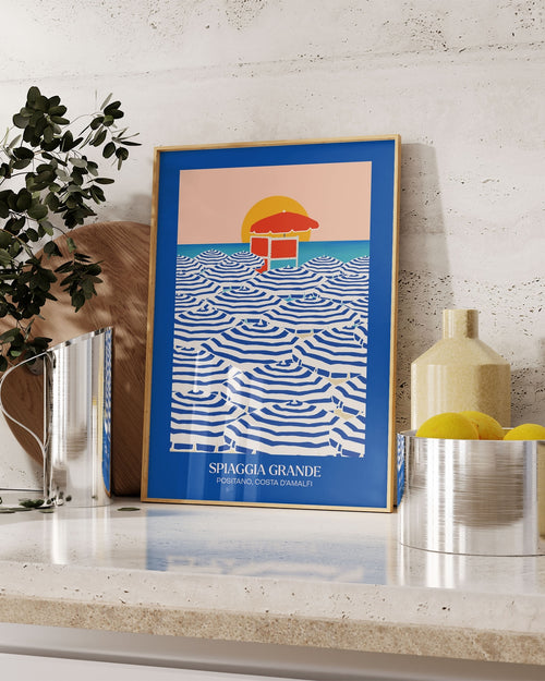Sommer Poster Positano Strand