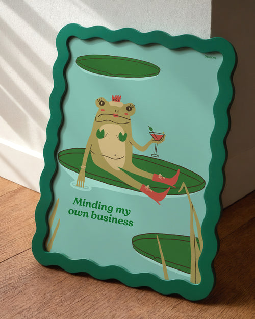 Wandbild-grun-abstrakt-mit-Illustration-Dekoora