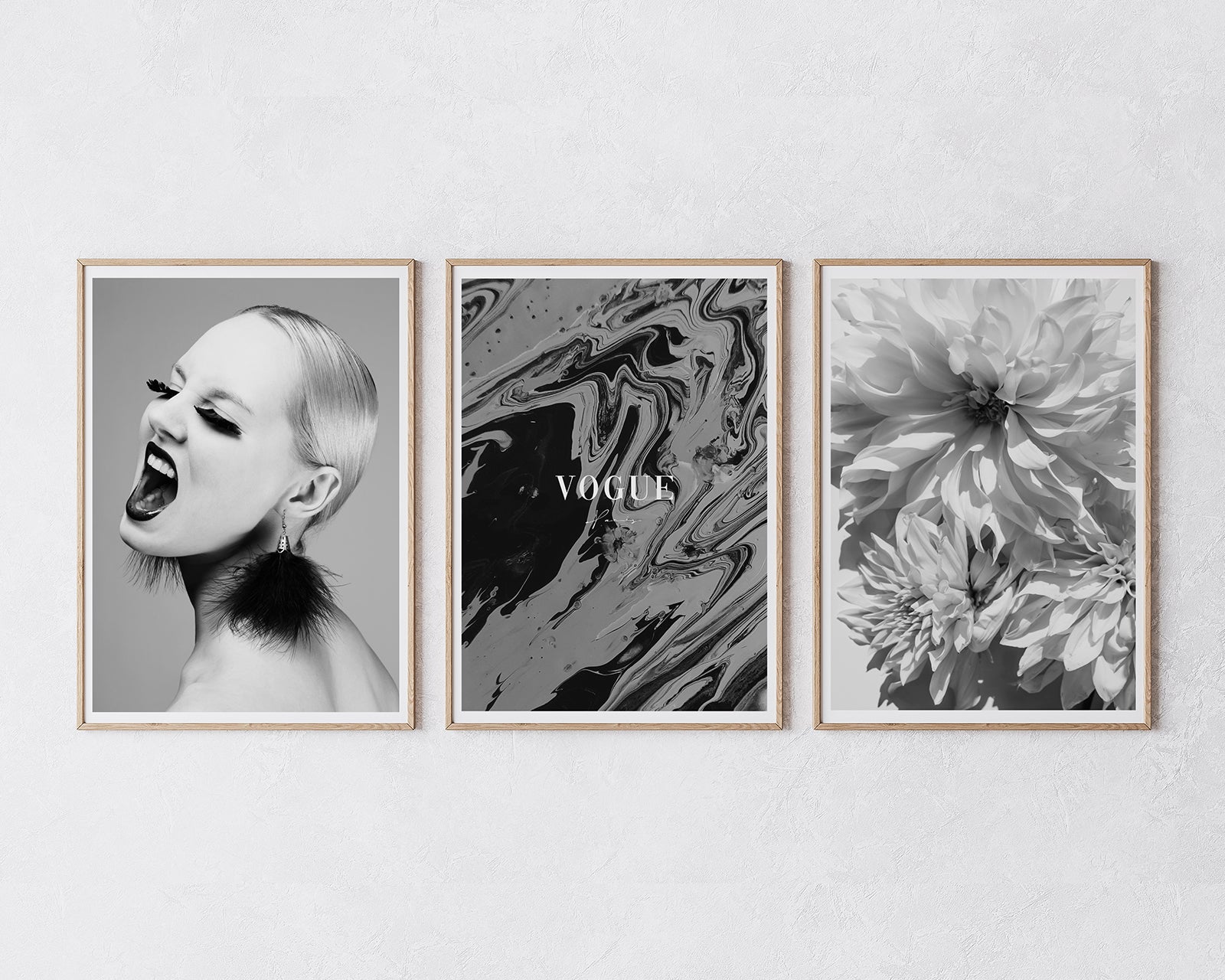 Set aus 3 Postern: Schwarz-Weiß 