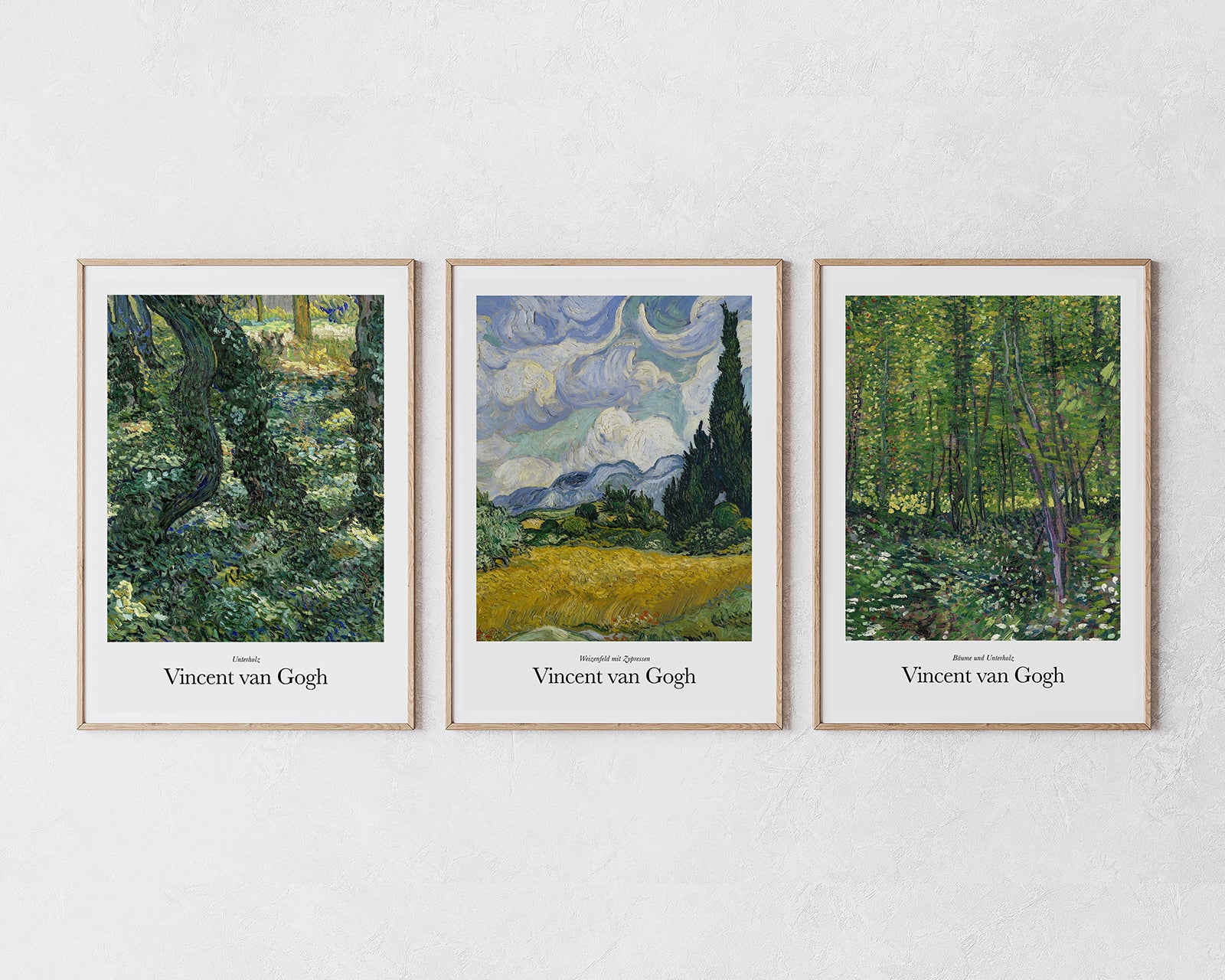 Set aus 3 Postern: Natur Klassiker von Vincent van Gogh