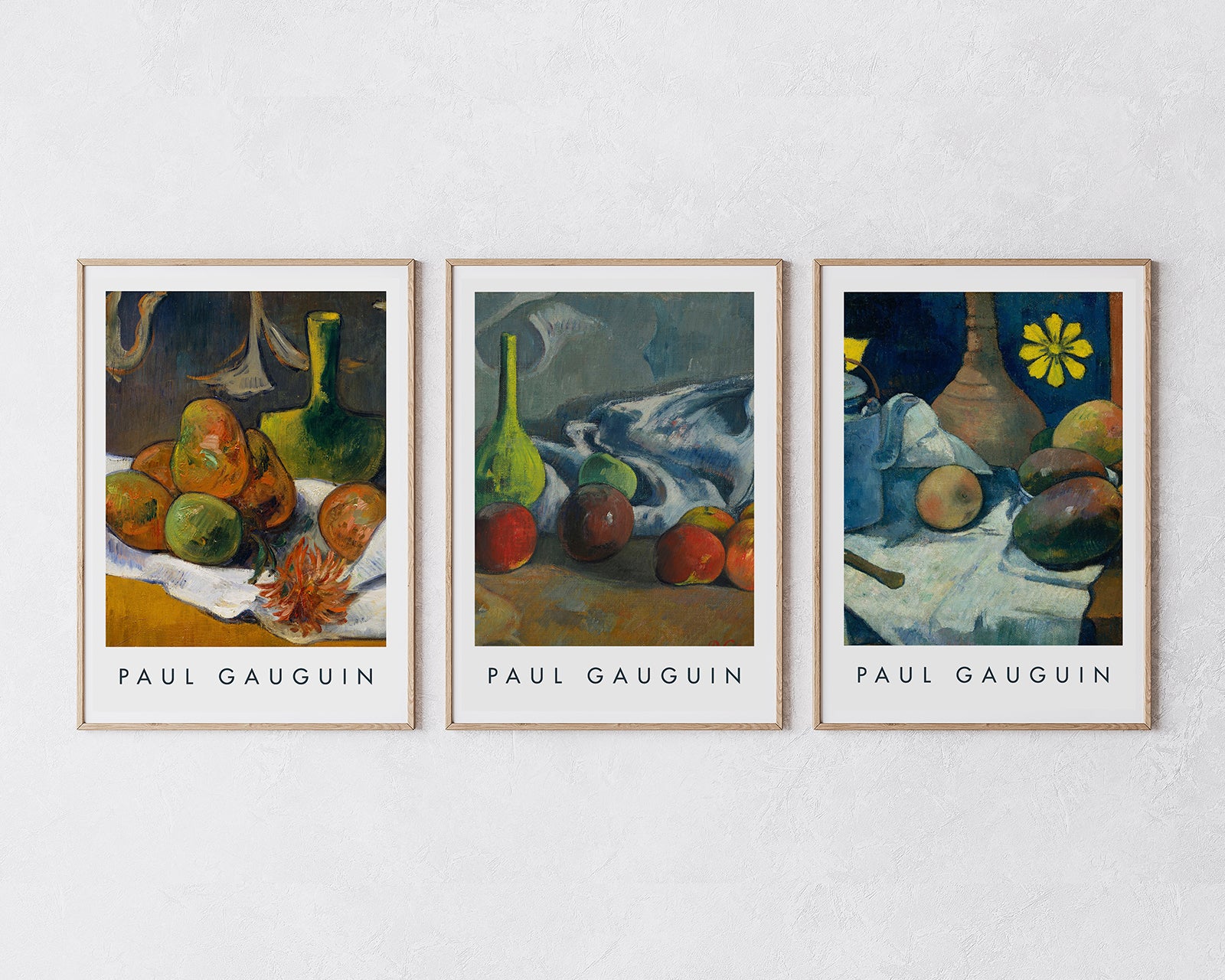 Set aus 3 Postern: Stillleben von Paul Gauguin