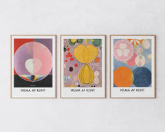 Set aus 3 Postern: "Abstrakte Formen in Rosétönen"