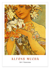 Alfons Mucha - Museum-Poster Frau mit Blumen I