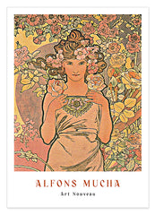 Alfons Mucha - Museum-Poster Frau mit Blumen II