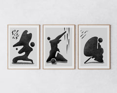 Poster-Set "Abstrakte Formen in Schwarz-Weiß"