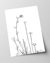After Hover: Minimalistische Zeichnung - Blumen