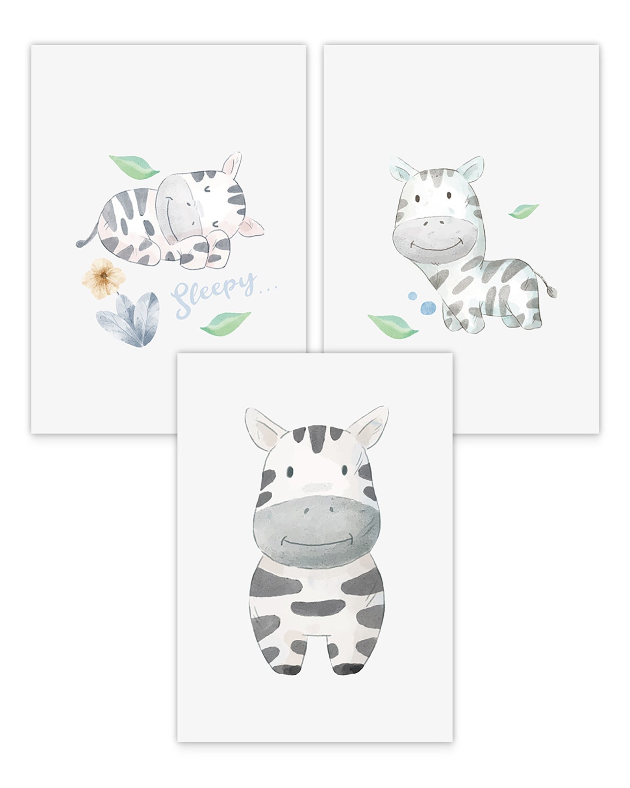 Poster-Set Süße Zebras 