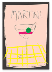 Martini Cocktail auf gelber Decke